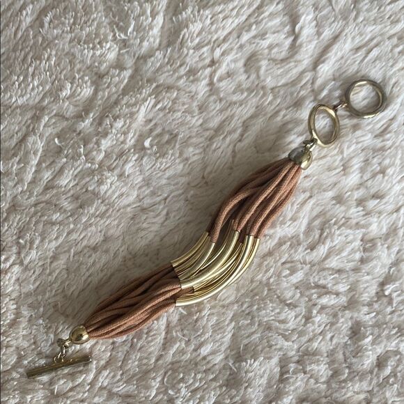 Bella & Jack Casually Elegant Gold and Tan Bracelet - Picture 7 of 9